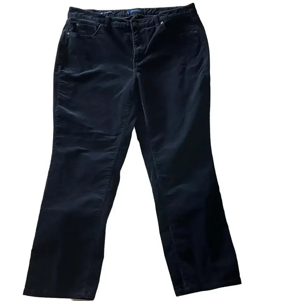 Talbots‎ navy corduroy pants 16W high-rise straight-leg stretch cotton